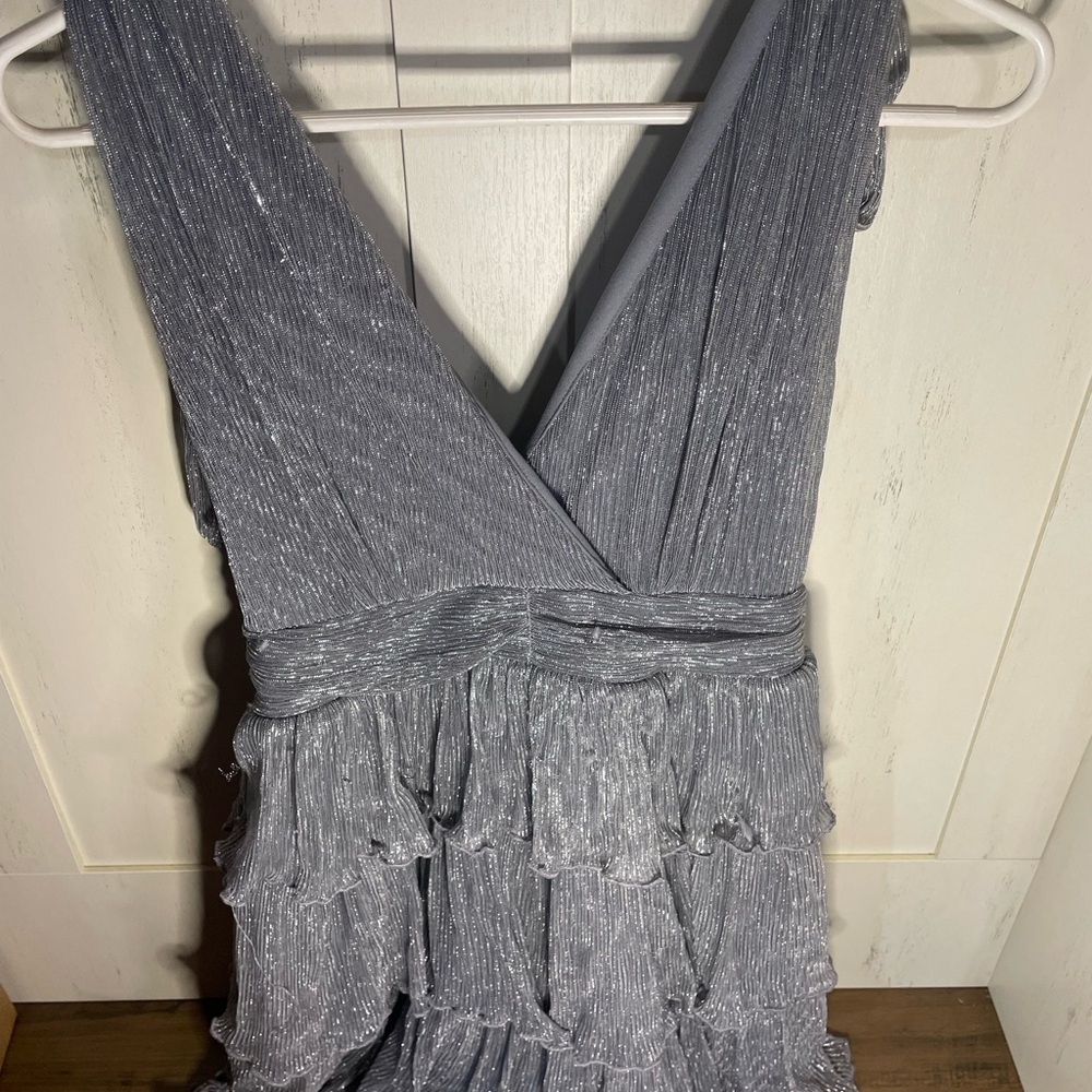 Almost famous silver tiered dress y2k size medium